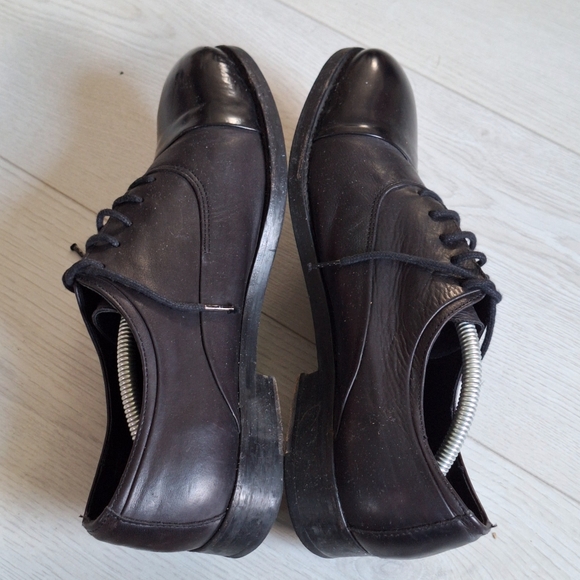 All Saints Black Leather Cap Toe Oxford Shoes 41 - Picture 6 of 13